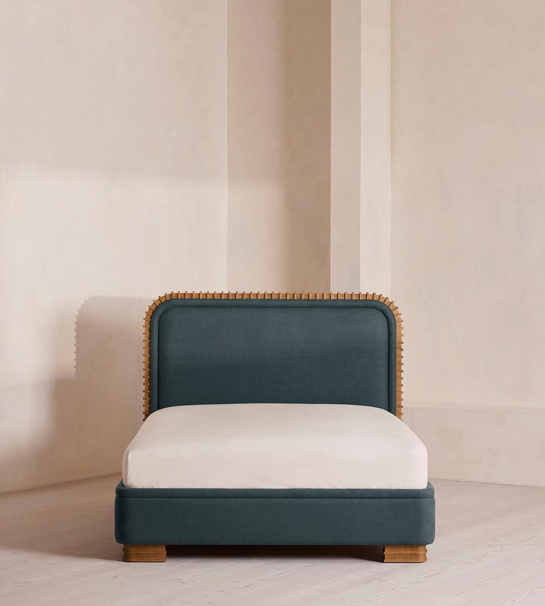 Angus Bed - King - Linen - Prussian Blue - Listing - Image 2