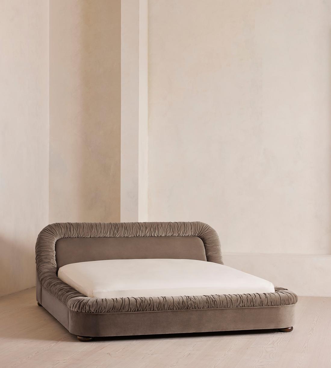 Vara Bed - Queen - Velvet - Taupe - US - Listing - Image 1