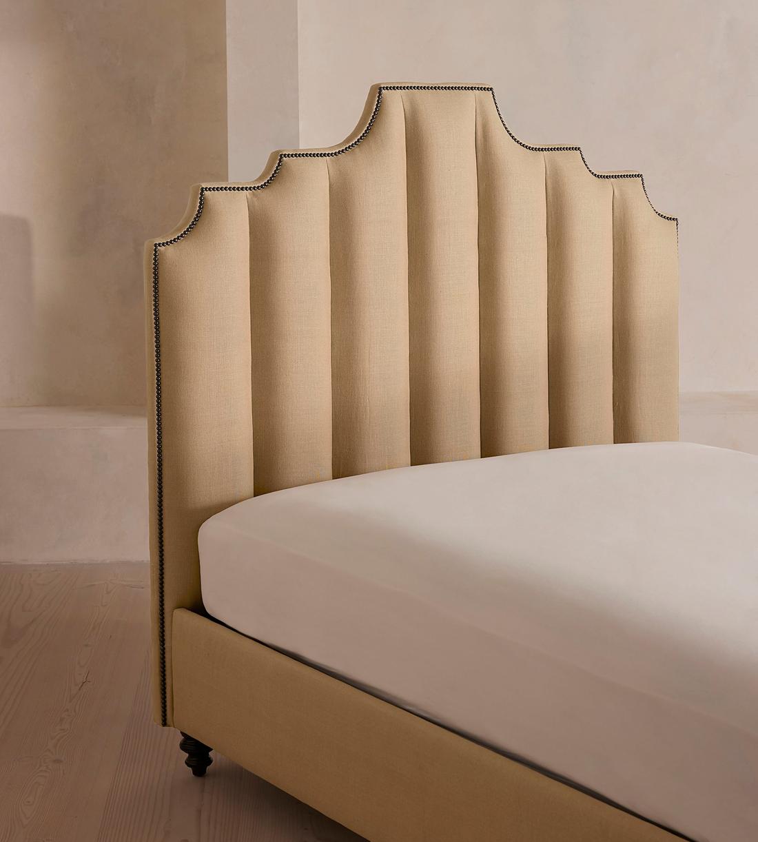 Gerrard Bed - Double - Linen - Wheat - Images - Image 5