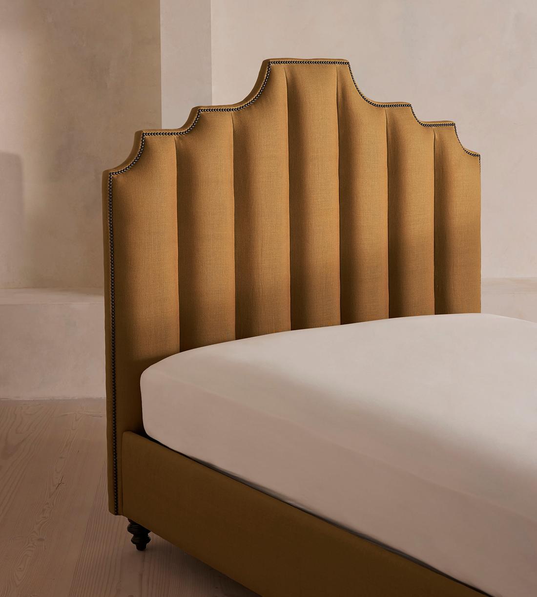 Gerrard Bed - Double - Linen - Ochre - Images - Image 5