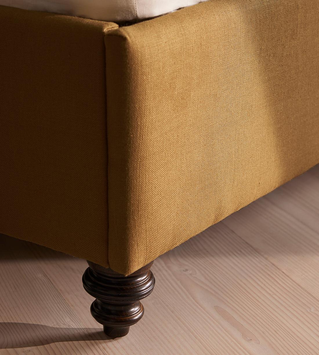 Gerrard Bed - Double - Linen - Ochre - Images - Image 6