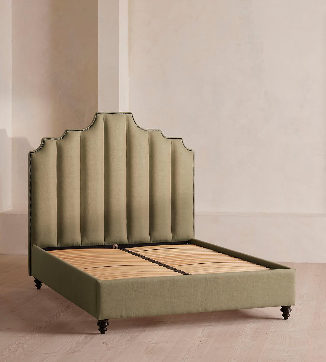 Gerrard Bed - Double - Linen - Sage - Images - Image 3