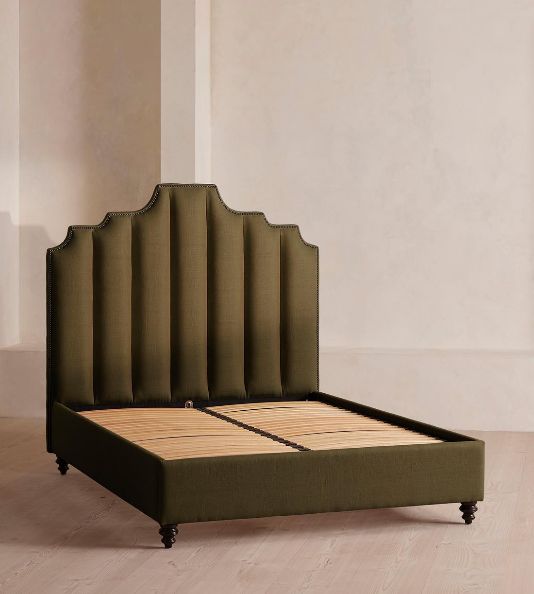 Gerrard Bed - Double - Linen - Olive - Images - Image 4