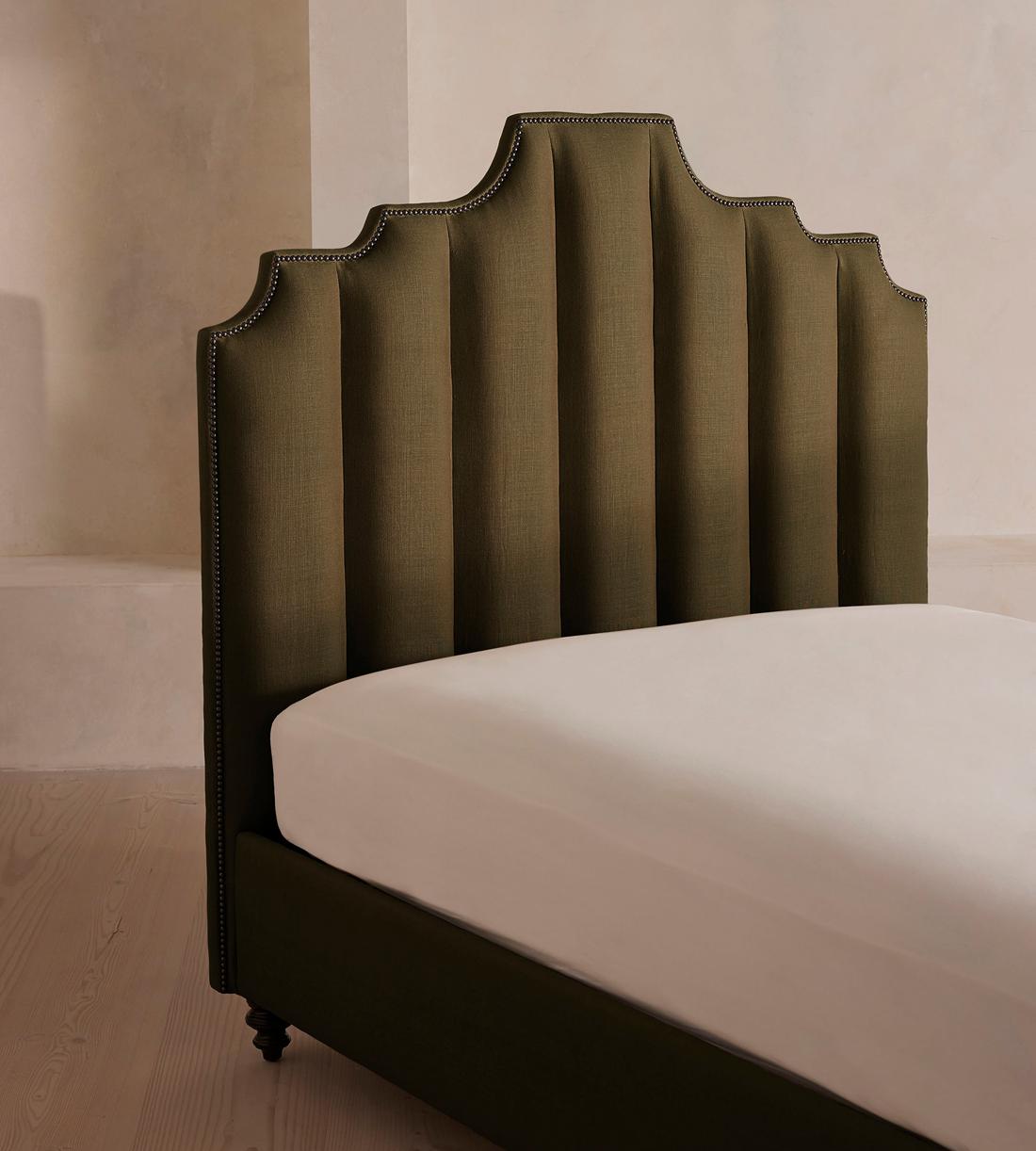Gerrard Bed - Double - Linen - Olive - Images - Image 6