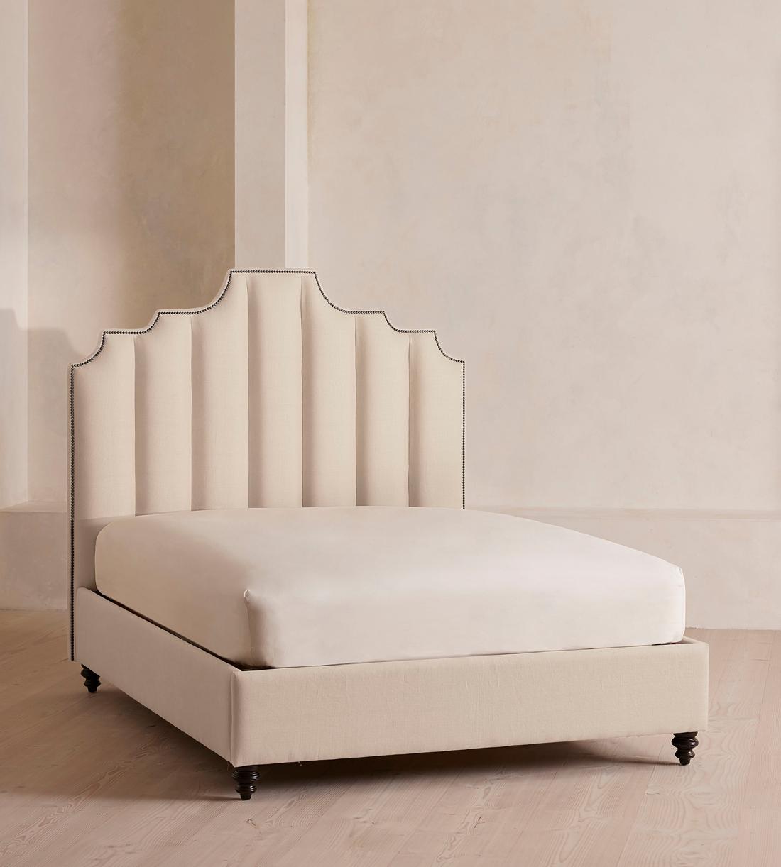 Gerrard Bed - Queen - Linen - Bisque - US - Listing - Image 1