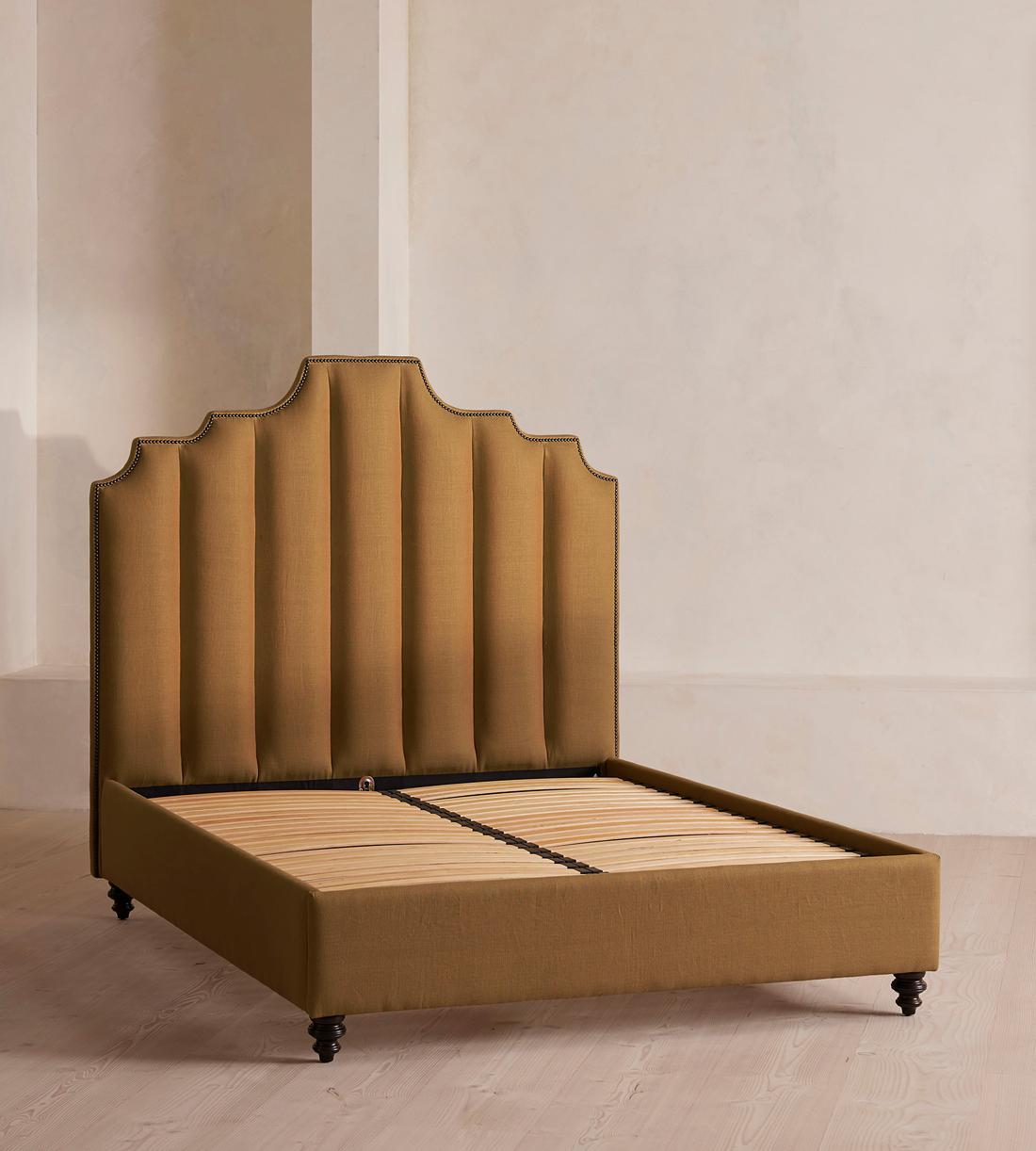 Gerrard Bed - Queen - Linen - Ochre - US - Images - Image 3