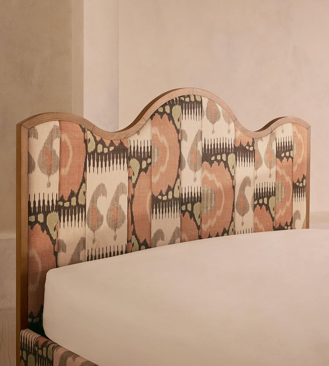 Aubrey Bed - King - Linen - Floral Ikat - Images - Image 7
