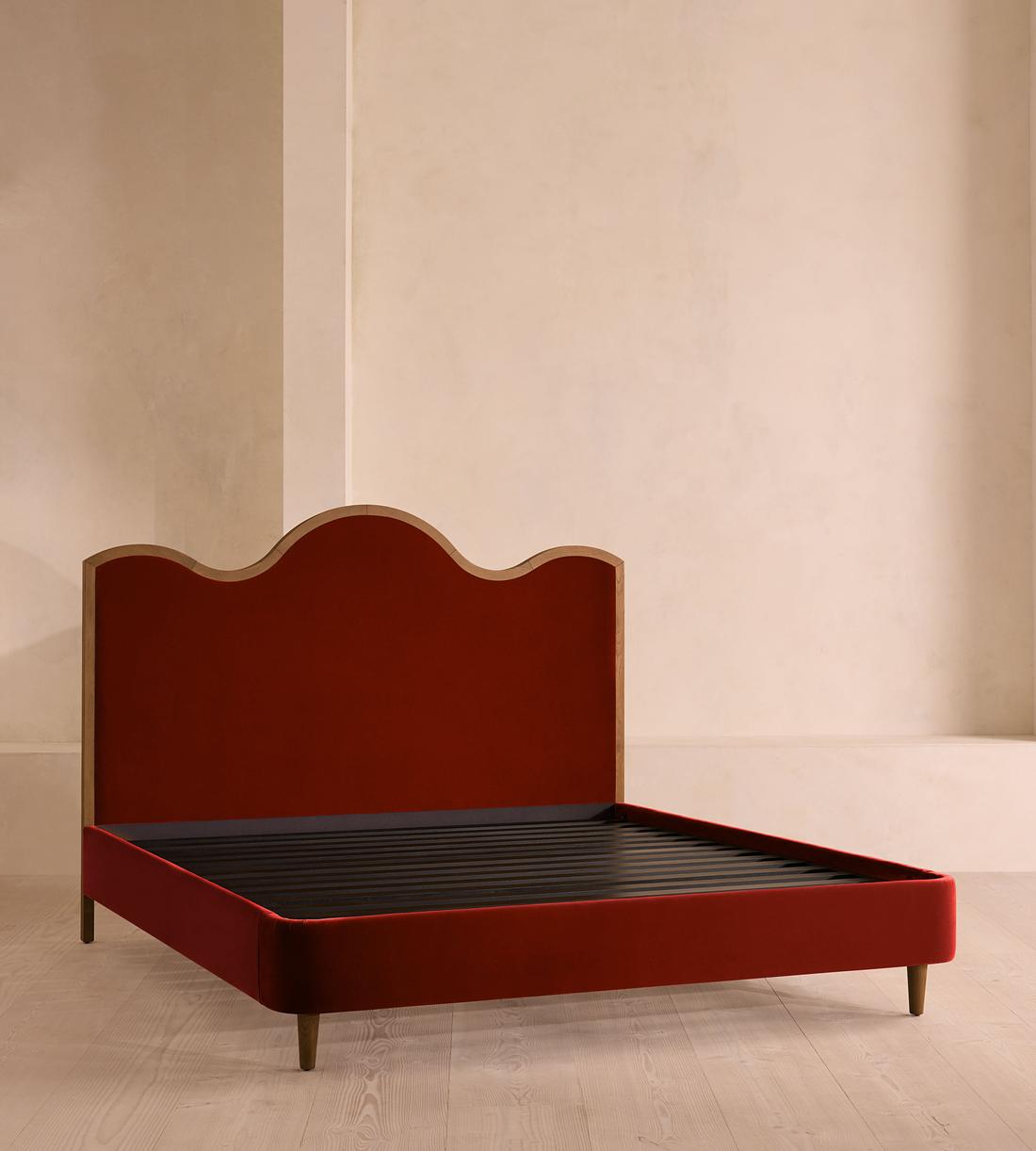 Aubrey Bed - Queen - Velvet - Rust - US - Images - Image 3