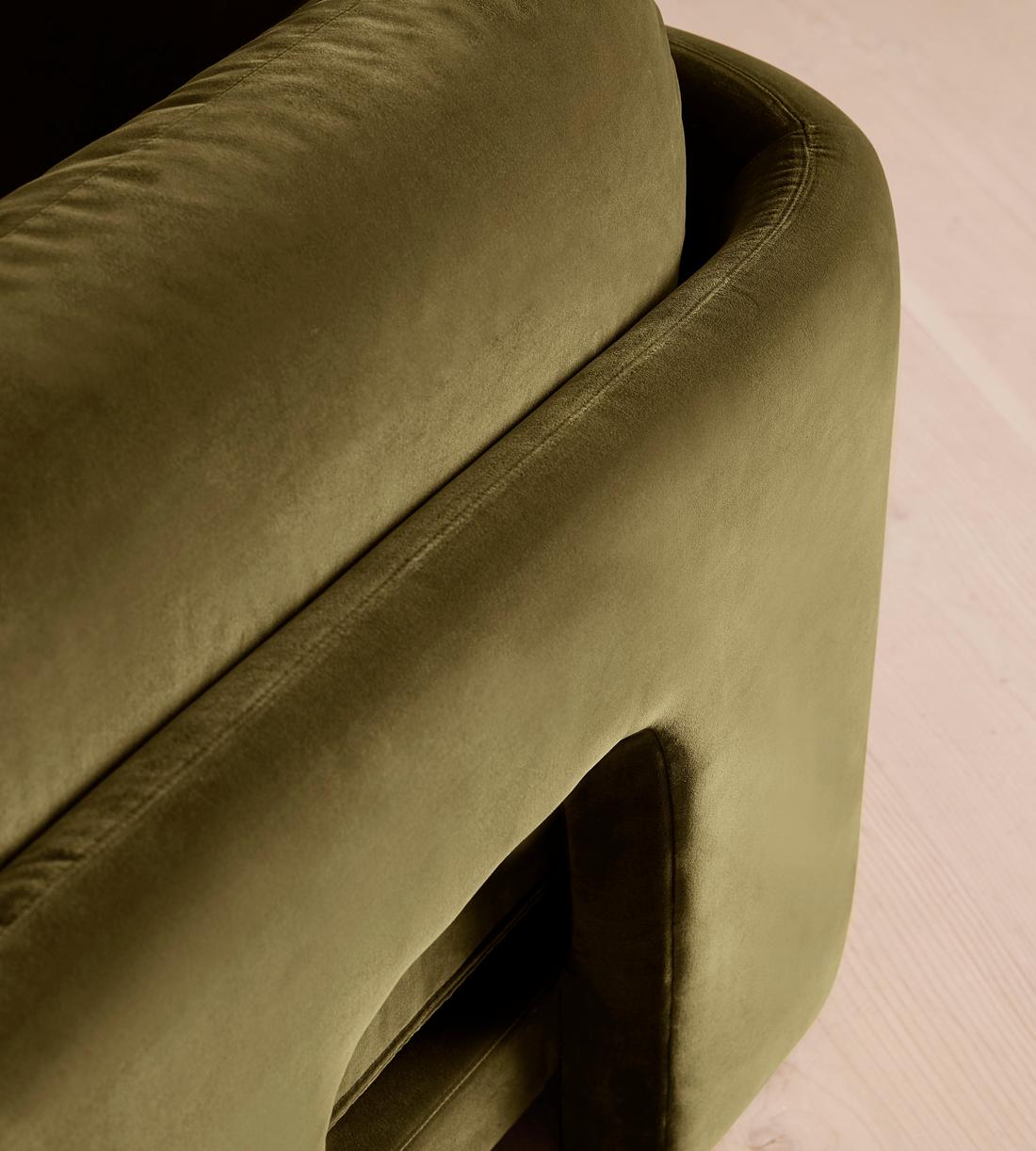 Odell Deeper Sit Sectional Sofa - Corner Sofa - Velvet Olive US - Images - Image 5