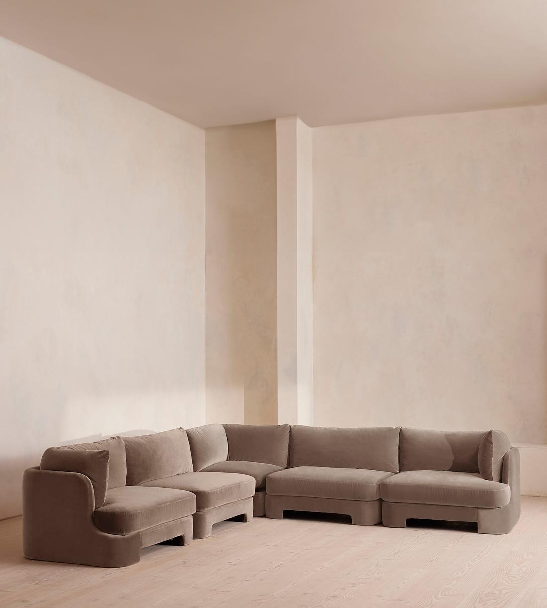 Odell Deeper Sit Sectional Sofa - Corner Sofa - Velvet Taupe US - Listing - Image 1