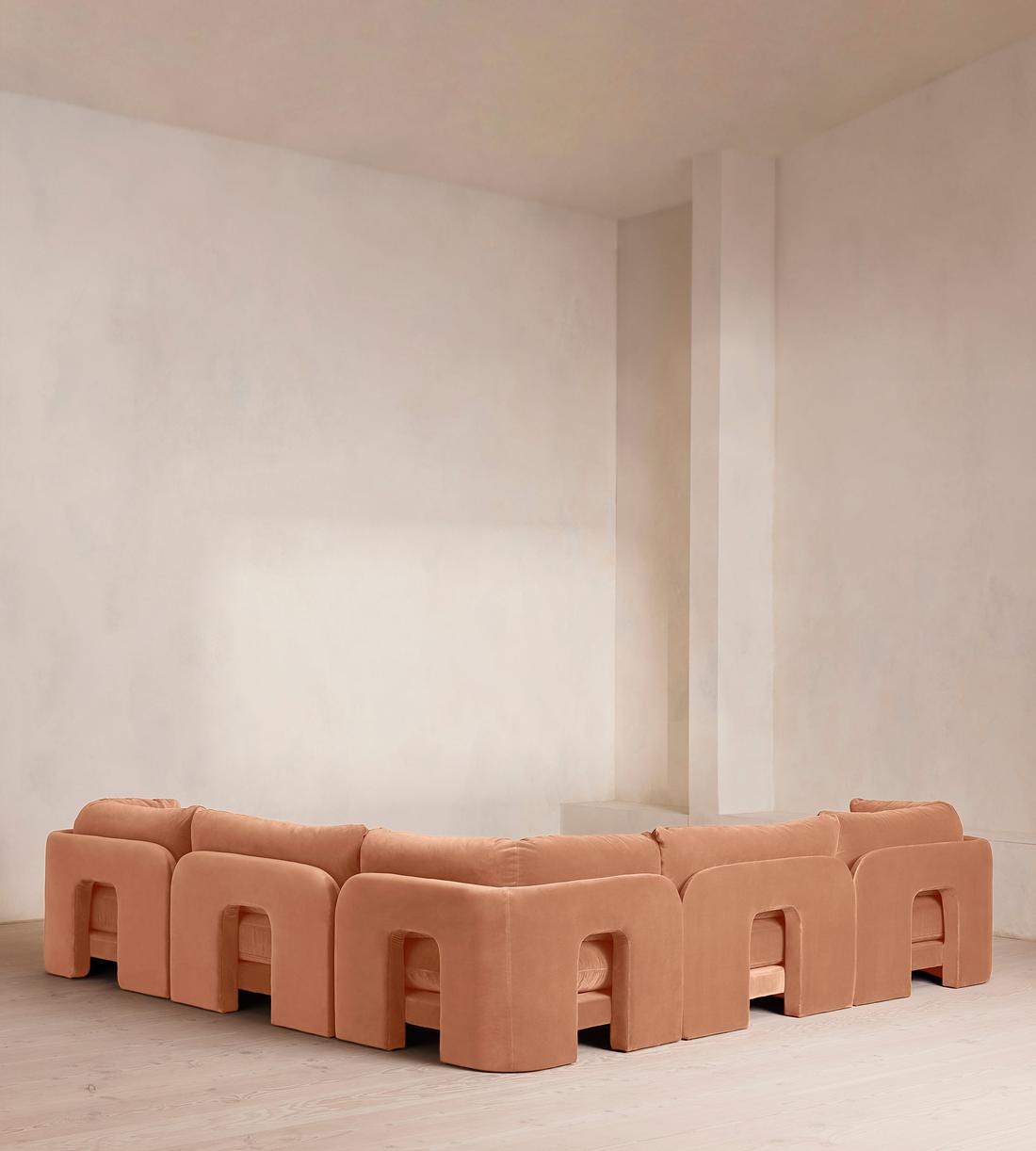 Odell Deeper Sit Sectional Sofa - Corner Sofa - Velvet Antique Rose US - Images - Image 4
