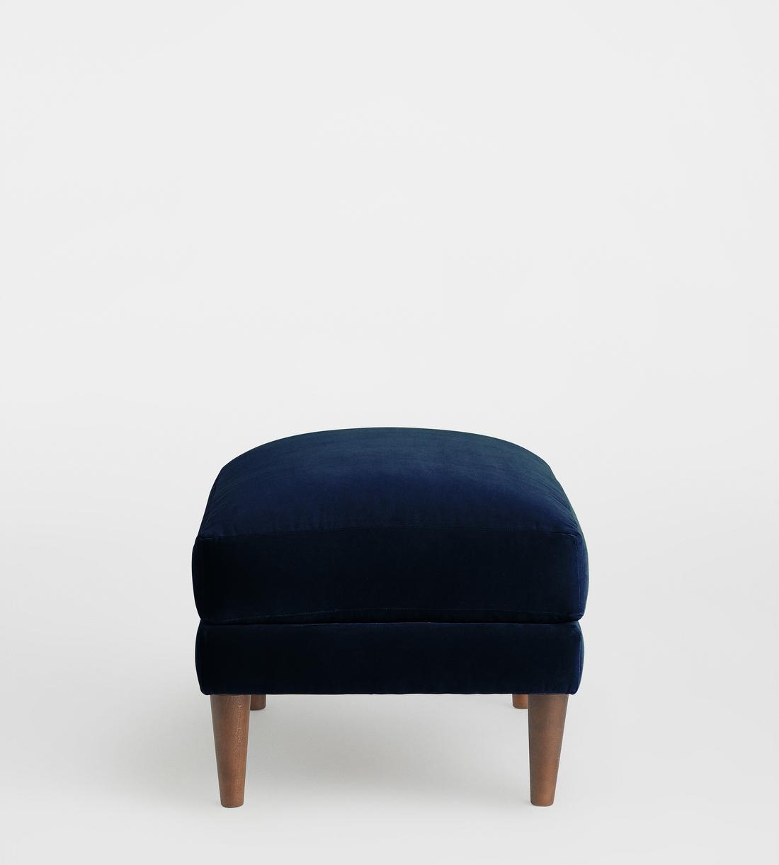 Reya Ottoman Velvet - Navy - Images - Image 3