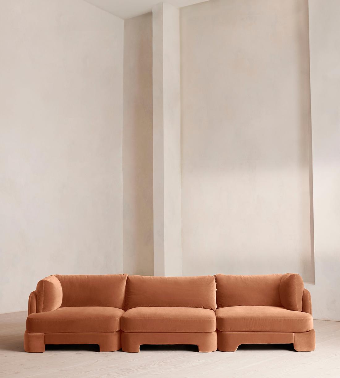 Odell Deeper Sit Sectional Sofa - Four Seater - Velvet Antique Rose US - Listing - Image 2
