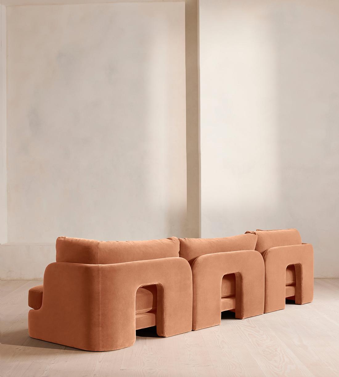 Odell Deeper Sit Sectional Sofa - Four Seater - Velvet Antique Rose US - Images - Image 4