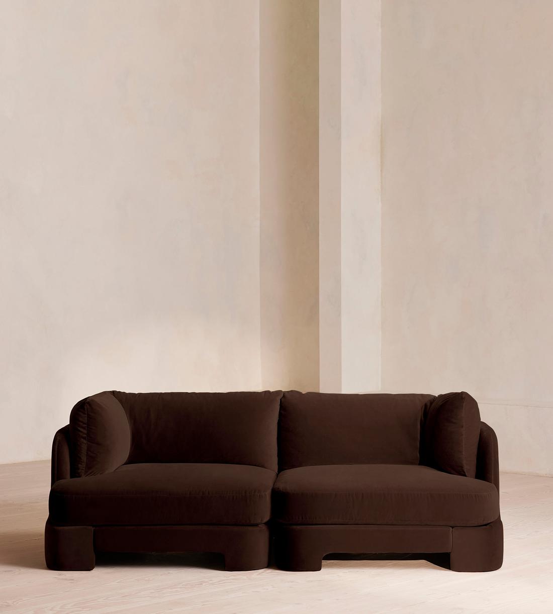 Odell Deeper Sit Sectional Sofa - Three Seater - Velvet - Chocolate US - Listing - Image 2