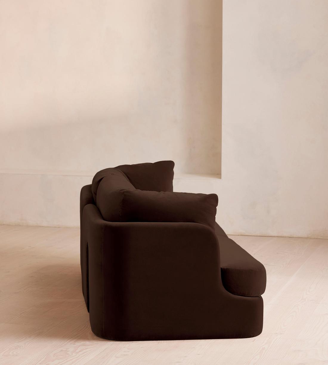 Odell Deeper Sit Sectional Sofa - Three Seater - Velvet - Chocolate US - Images - Image 3
