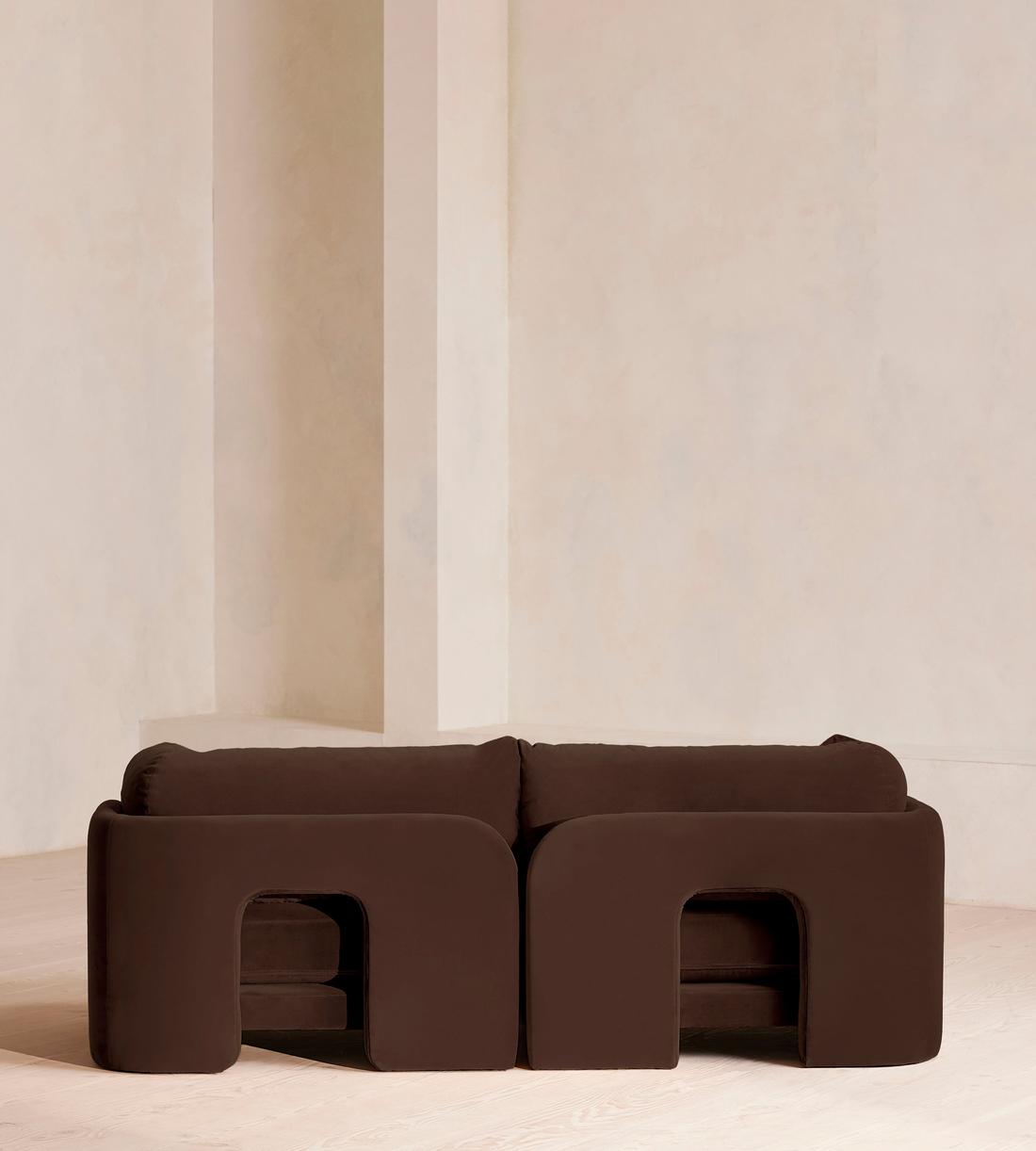Odell Deeper Sit Sectional Sofa - Three Seater - Velvet - Chocolate US - Images - Image 4