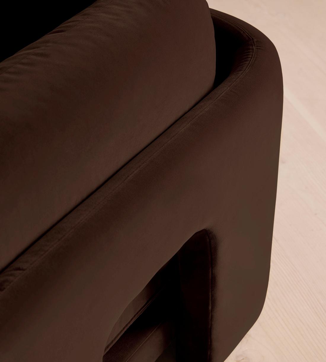 Odell Deeper Sit Sectional Sofa - Three Seater - Velvet - Chocolate US - Images - Image 5