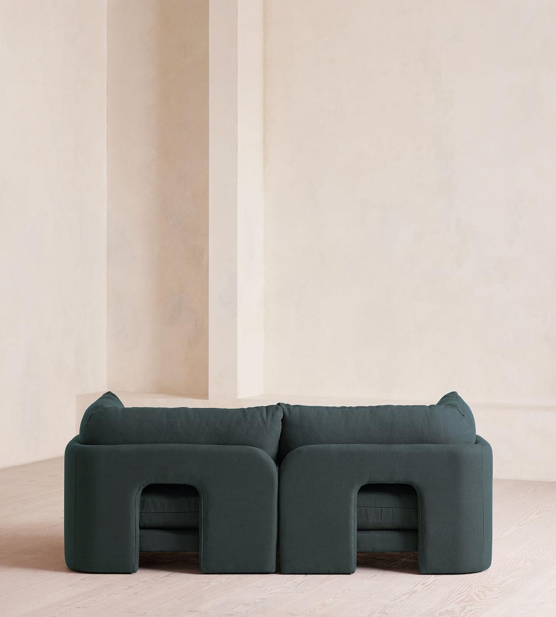 Odell Deeper Sit Sectional Sofa - Three Seater - Linen - Prussian Blue - US - Images - Image 4