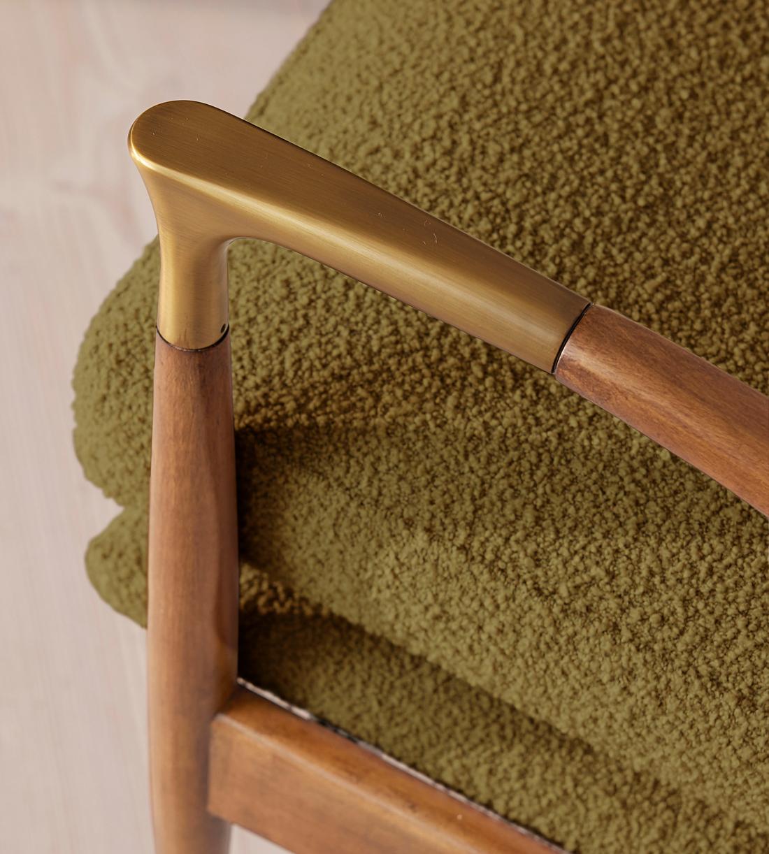 Theodore Oak Armchair - Textured Wool Boucle - Kelp - US - Images - Image 5