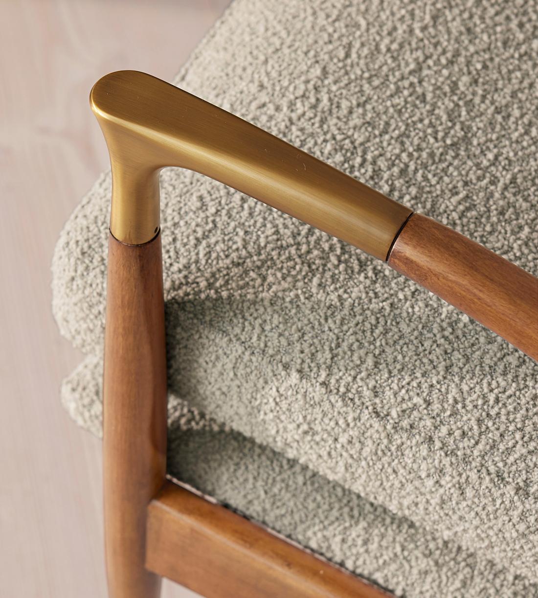 Theodore Oak Armchair - Textured Wool Boucle - Pistachio - Images - Image 5
