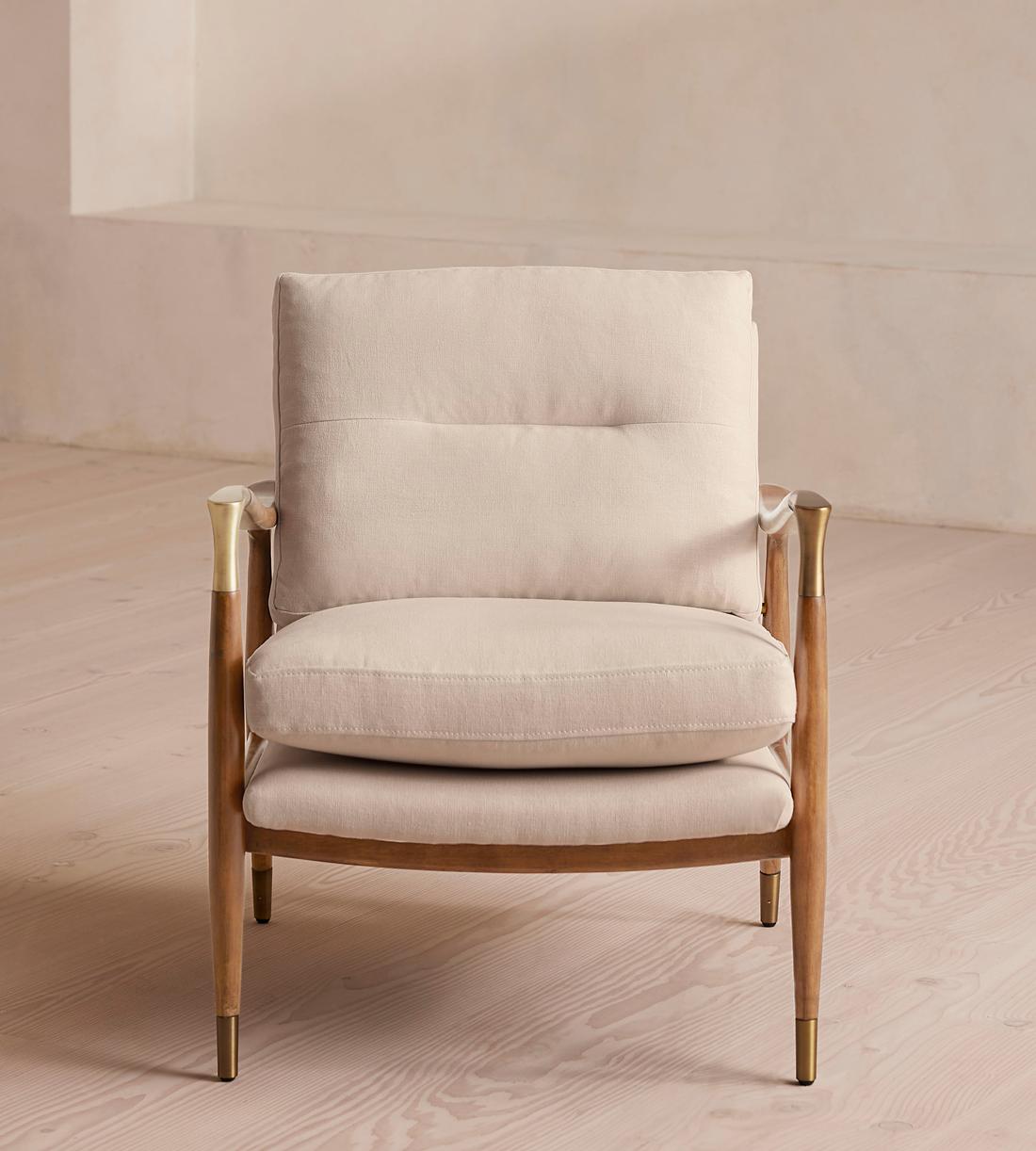 Theodore Oak Armchair - Linen - Bisque - Listing - Image 2