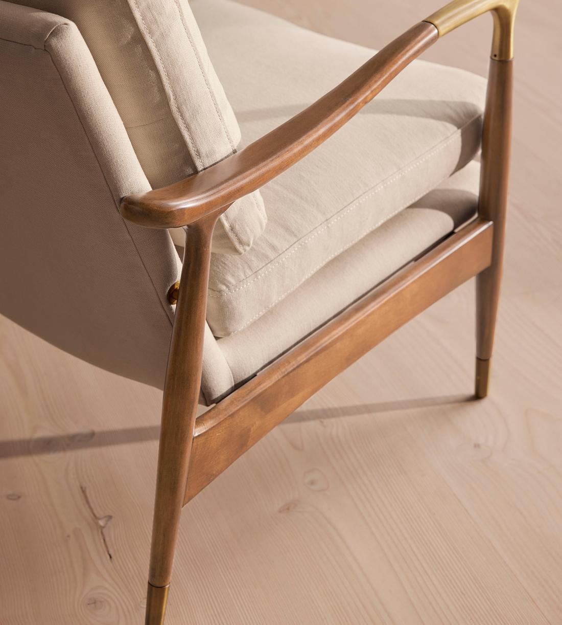 Theodore Oak Armchair - Linen - Bisque - Images - Image 7