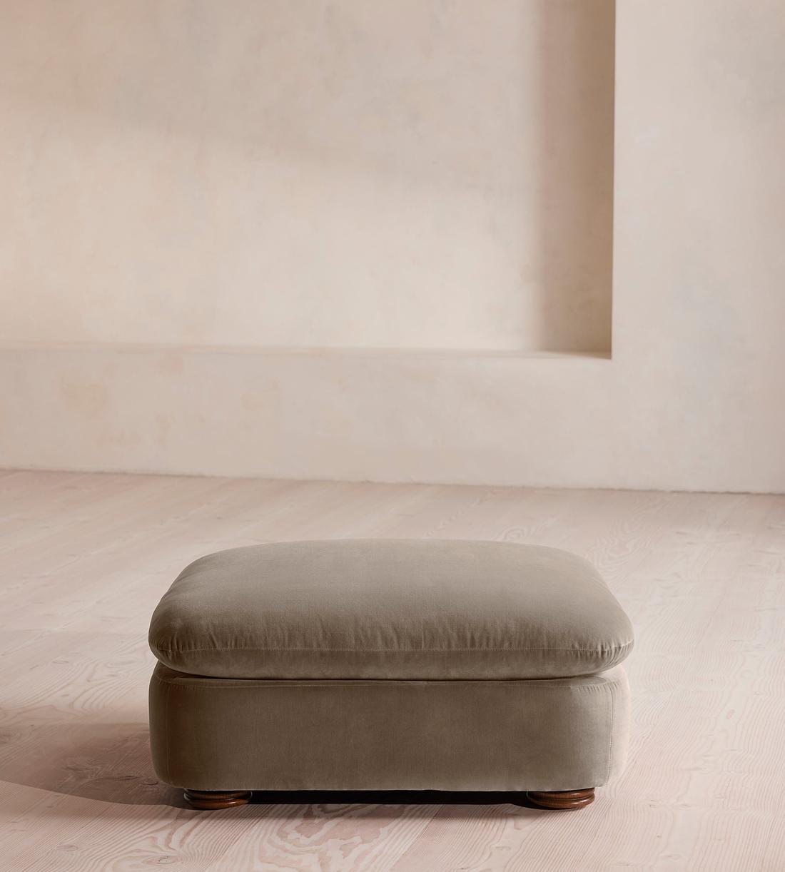 Rava Ottoman - Velvet - Taupe - US - Listing - Image 2