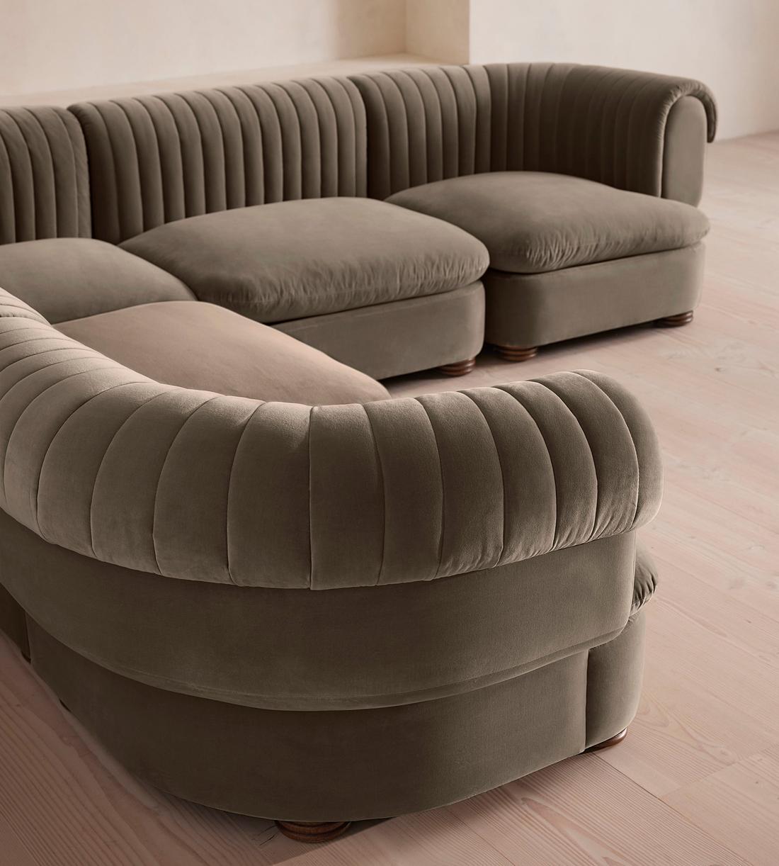Rava Modular Sofa - Corner Sofa - Velvet - Taupe - Images - Image 4