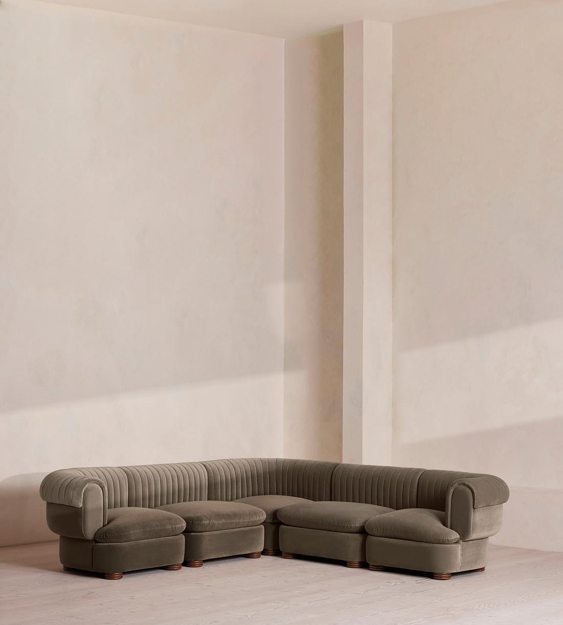 Rava Modular Sofa - Corner Sofa - Velvet - Taupe - Listing - Image 1