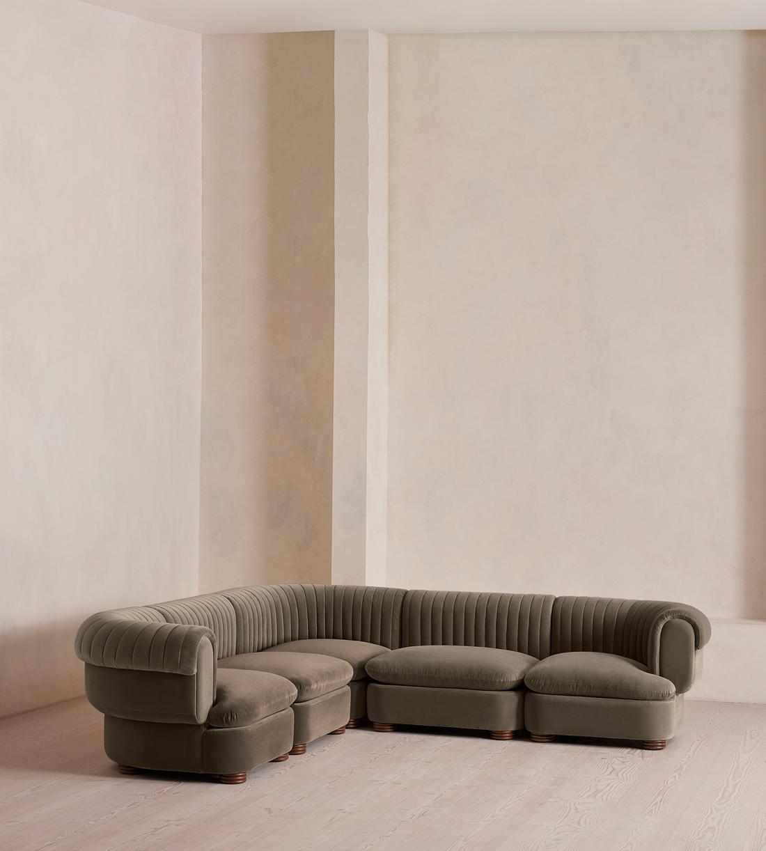 Rava Modular Sofa - Corner Sofa - Velvet - Taupe - Listing - Image 2