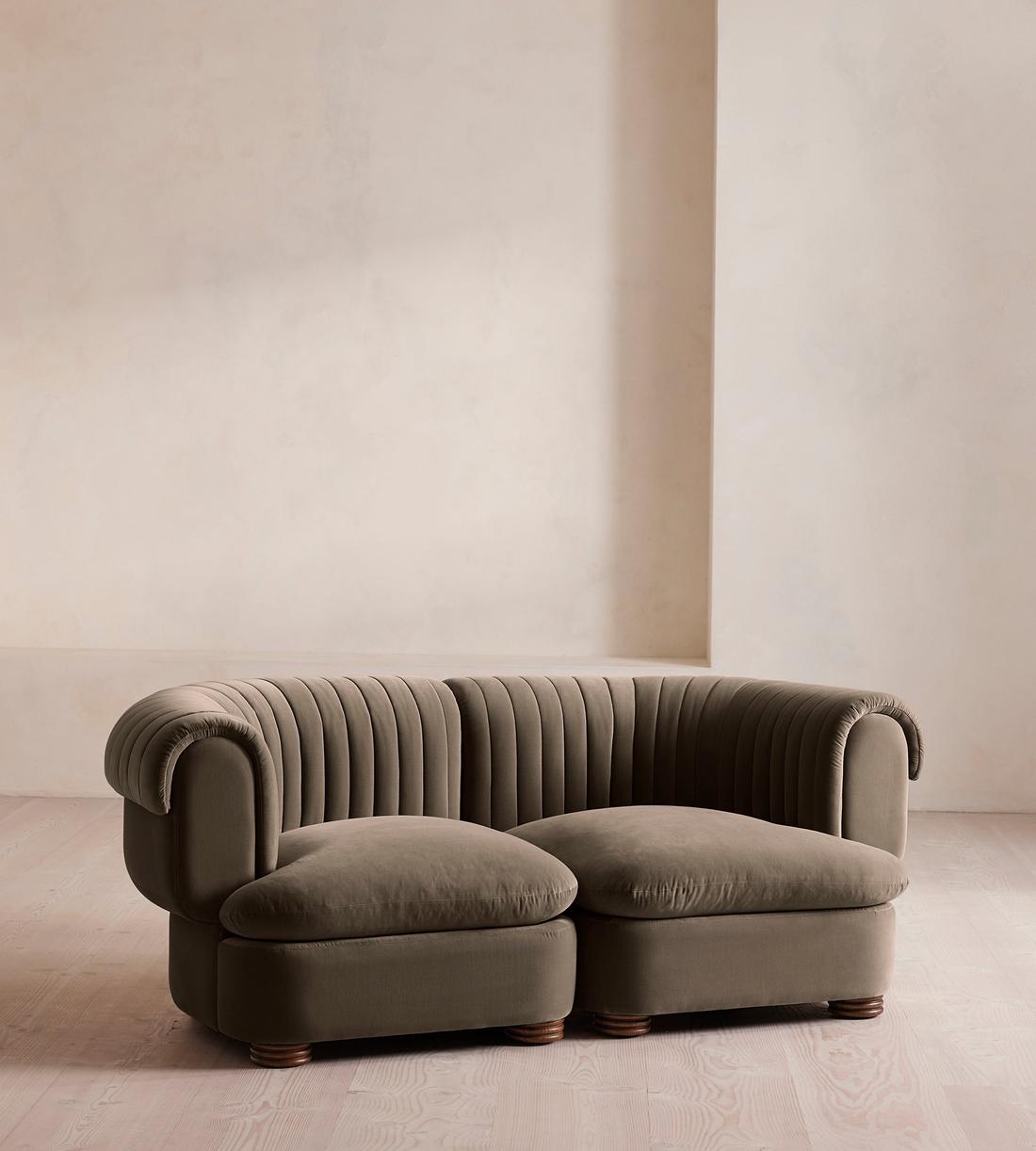 Rava Modular Sofa - Three Seater - Velvet - Taupe - Listing - Image 2
