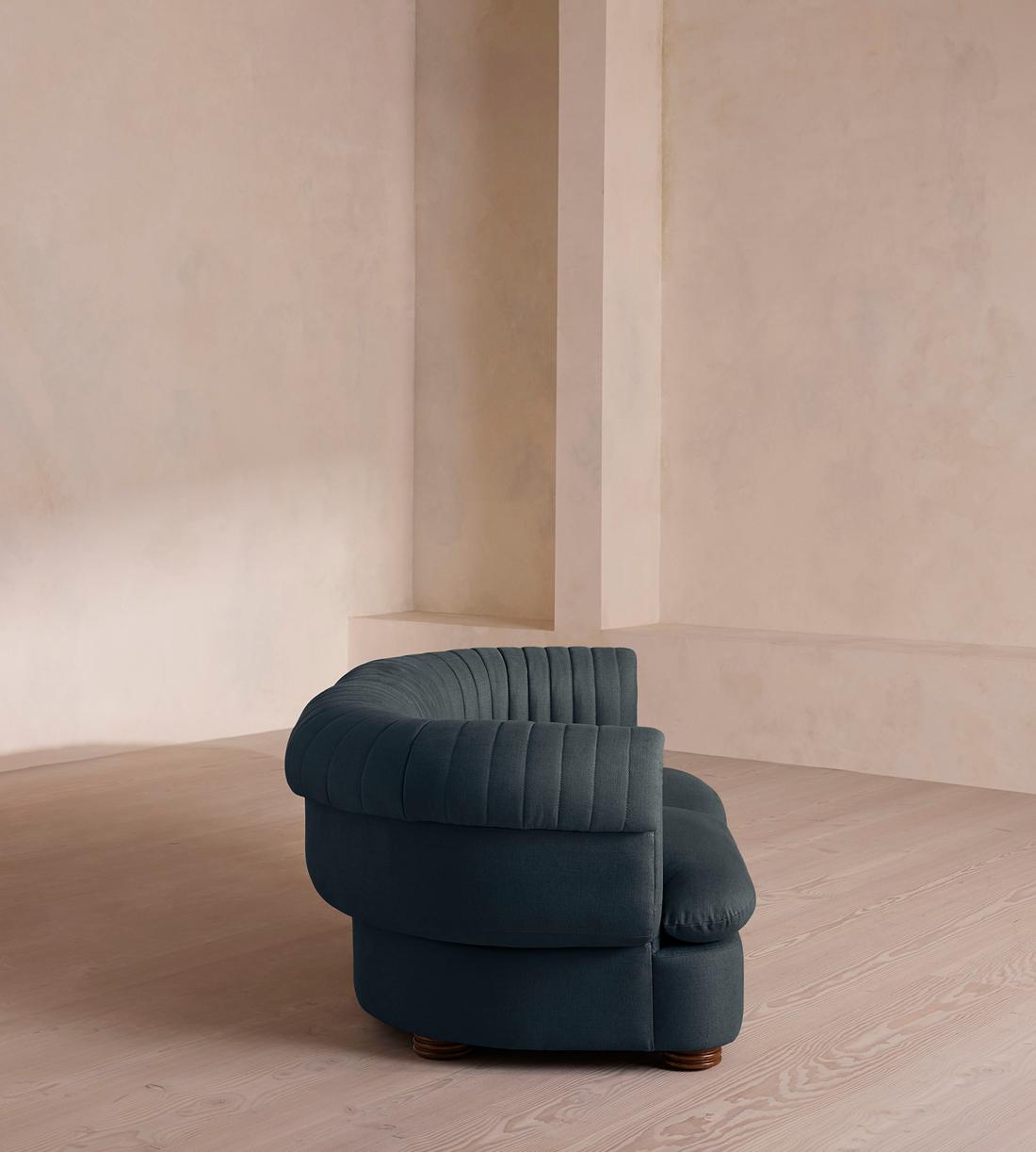 Rava Modular Sofa - Three Seater - Linen - Prussian Blue - Images - Image 3