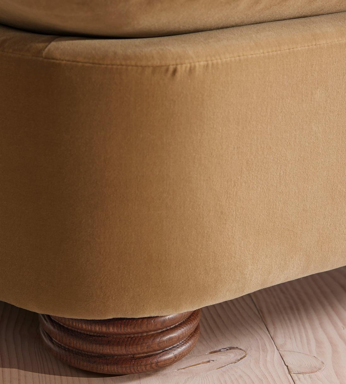 Rava Three Seater Sofa - Velvet - Camel - Images - Image 7