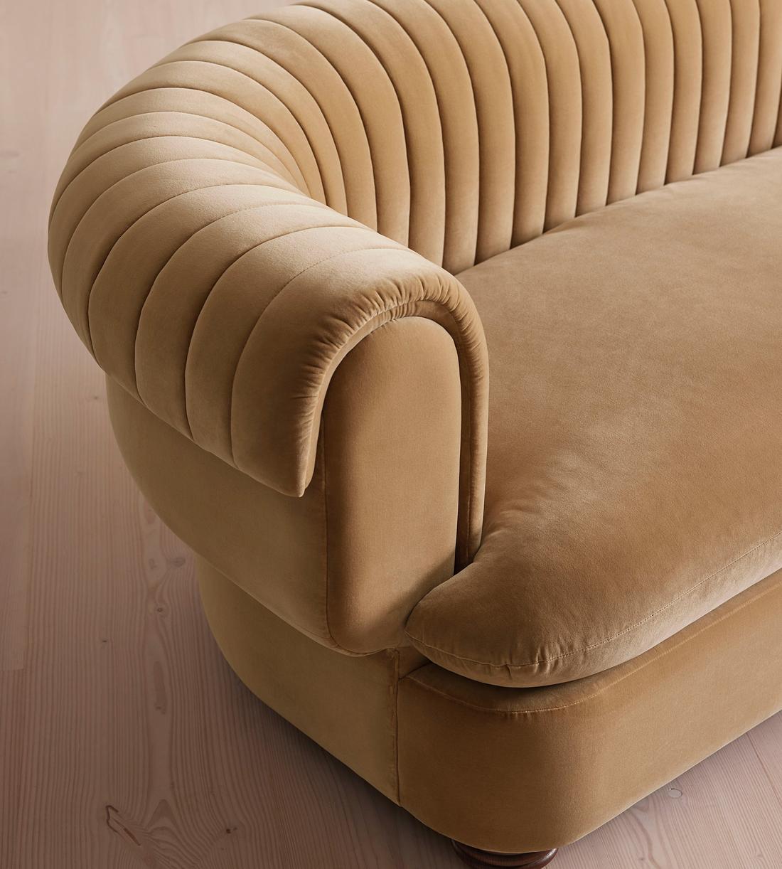 Rava Three Seater Sofa - Velvet - Camel - US - Images - Image 5