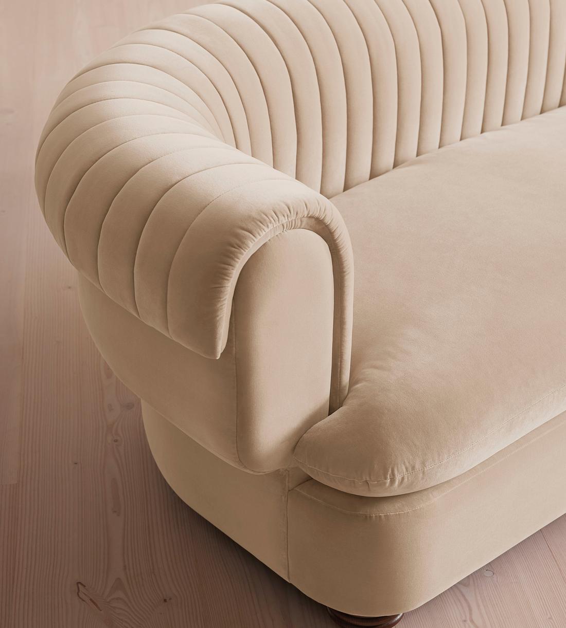 Rava Three Seater Sofa - Velvet - Porcelain - US - Images - Image 5