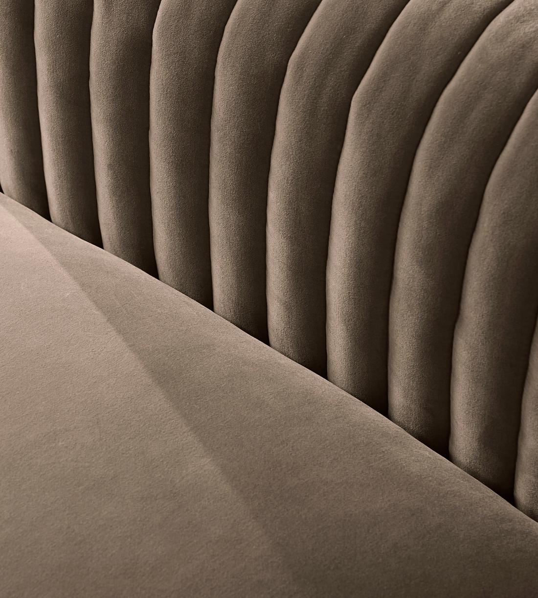 Rava Three Seater Sofa - Velvet - Taupe - Images - Image 6