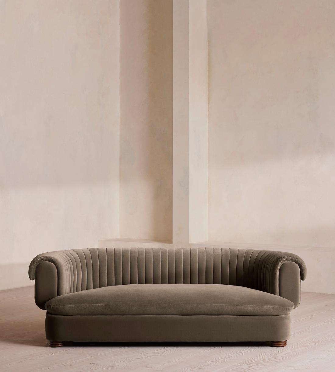 Rava Three Seater Sofa - Velvet - Taupe - US - Listing - Image 2