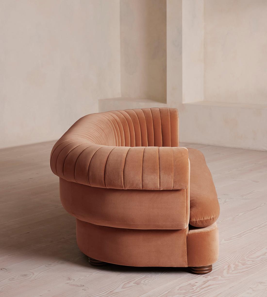 Rava Three Seater Sofa - Velvet - Antique Rose - Images - Image 3