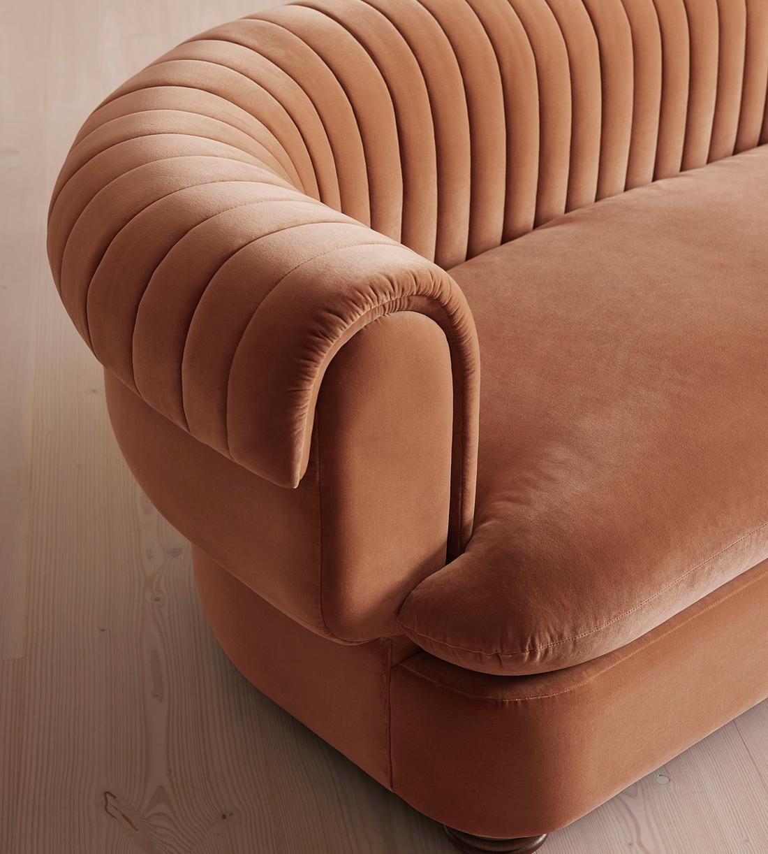 Rava Three Seater Sofa - Velvet - Antique Rose - US - Images - Image 5
