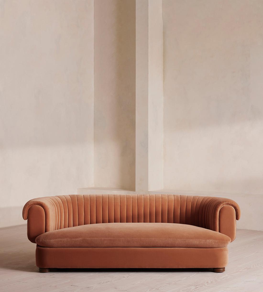Rava Three Seater Sofa - Velvet - Antique Rose - US - Listing - Image 2