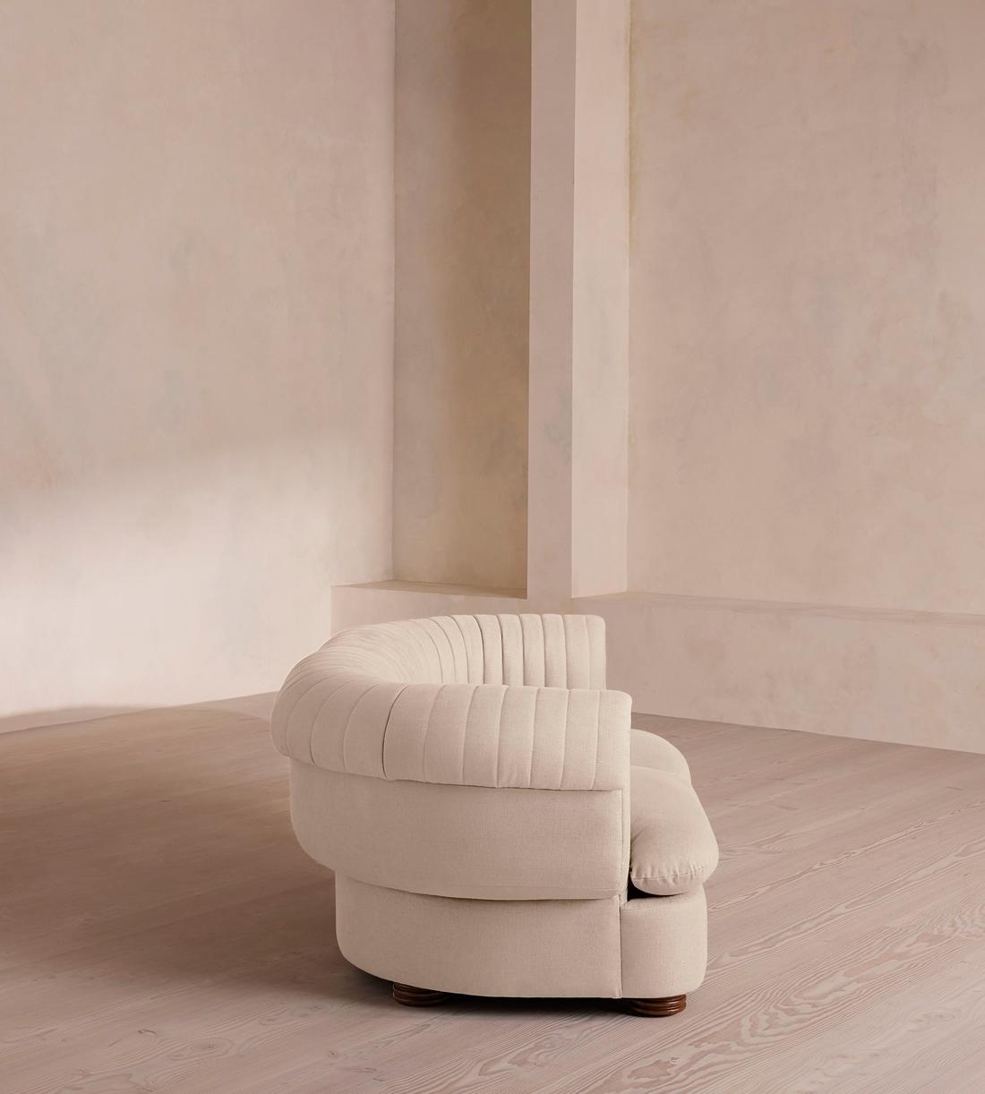 Rava Three Seater Sofa - Linen - Bisque - Images - Image 3
