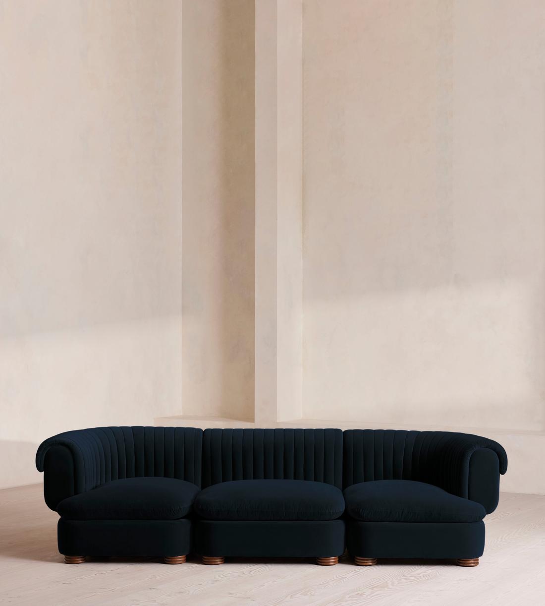 Rava Modular Sofa - Four Seater - Velvet - Royal Blue - Listing - Image 2