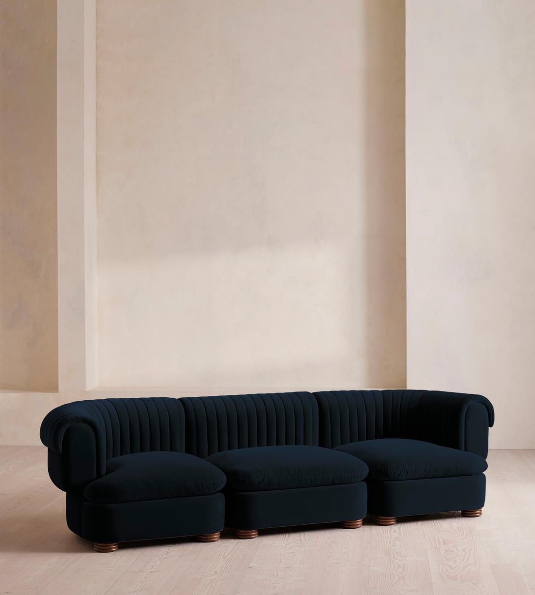 Rava Modular Sofa - Four Seater - Velvet - Royal Blue - Listing - Image 1