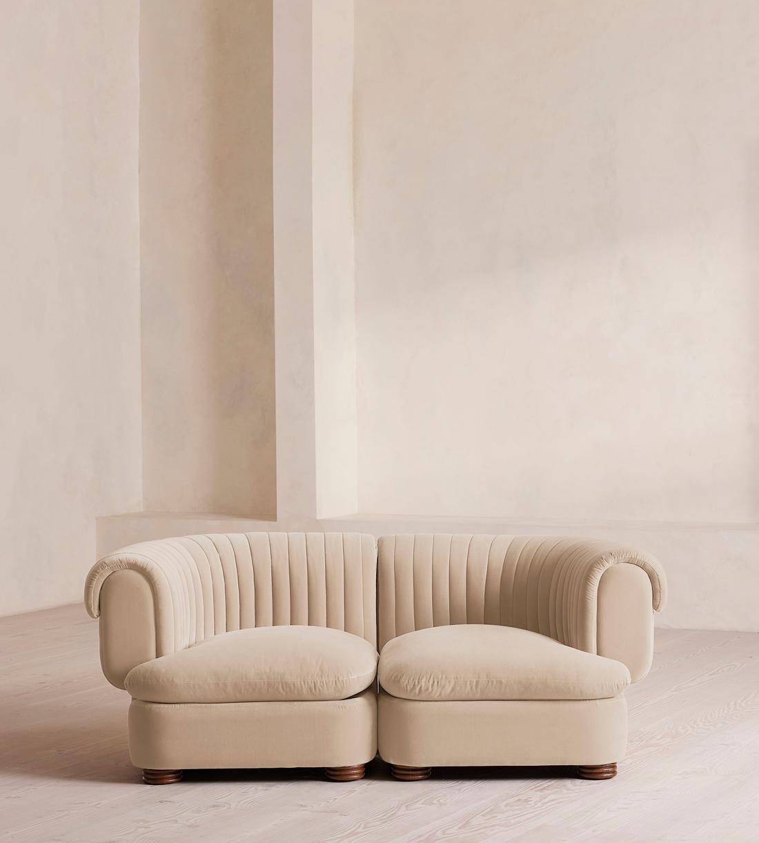 Rava Modular Sofa - Three Seater - Velvet - Porcelain - Listing - Image 2