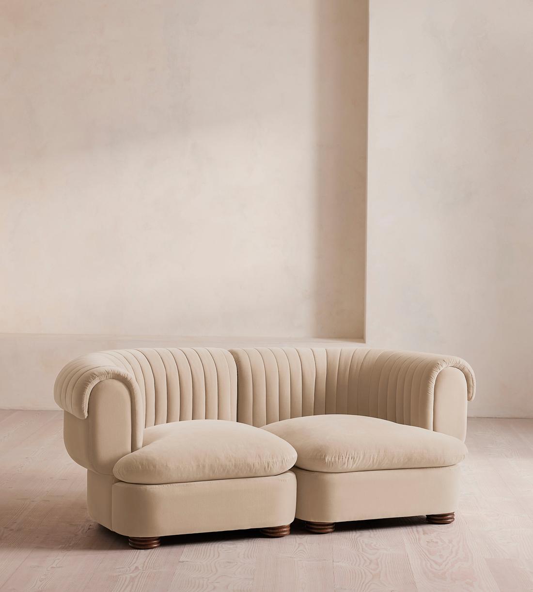 Rava Modular Sofa - Three Seater - Velvet - Porcelain - Listing - Image 1