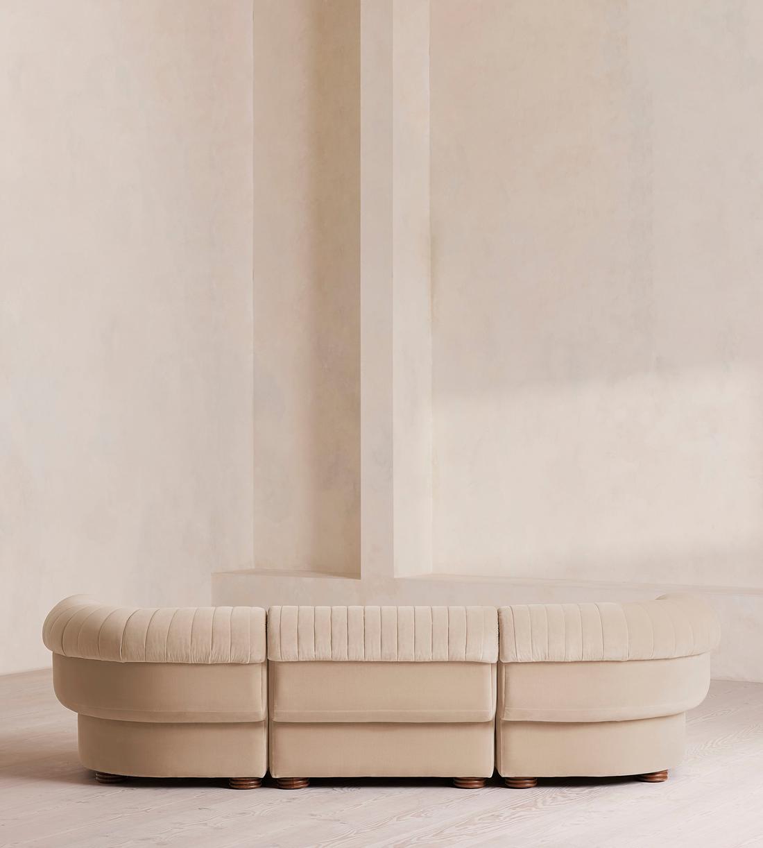 Rava Modular Sofa - Four Seater - Velvet - Porcelain - Images - Image 4
