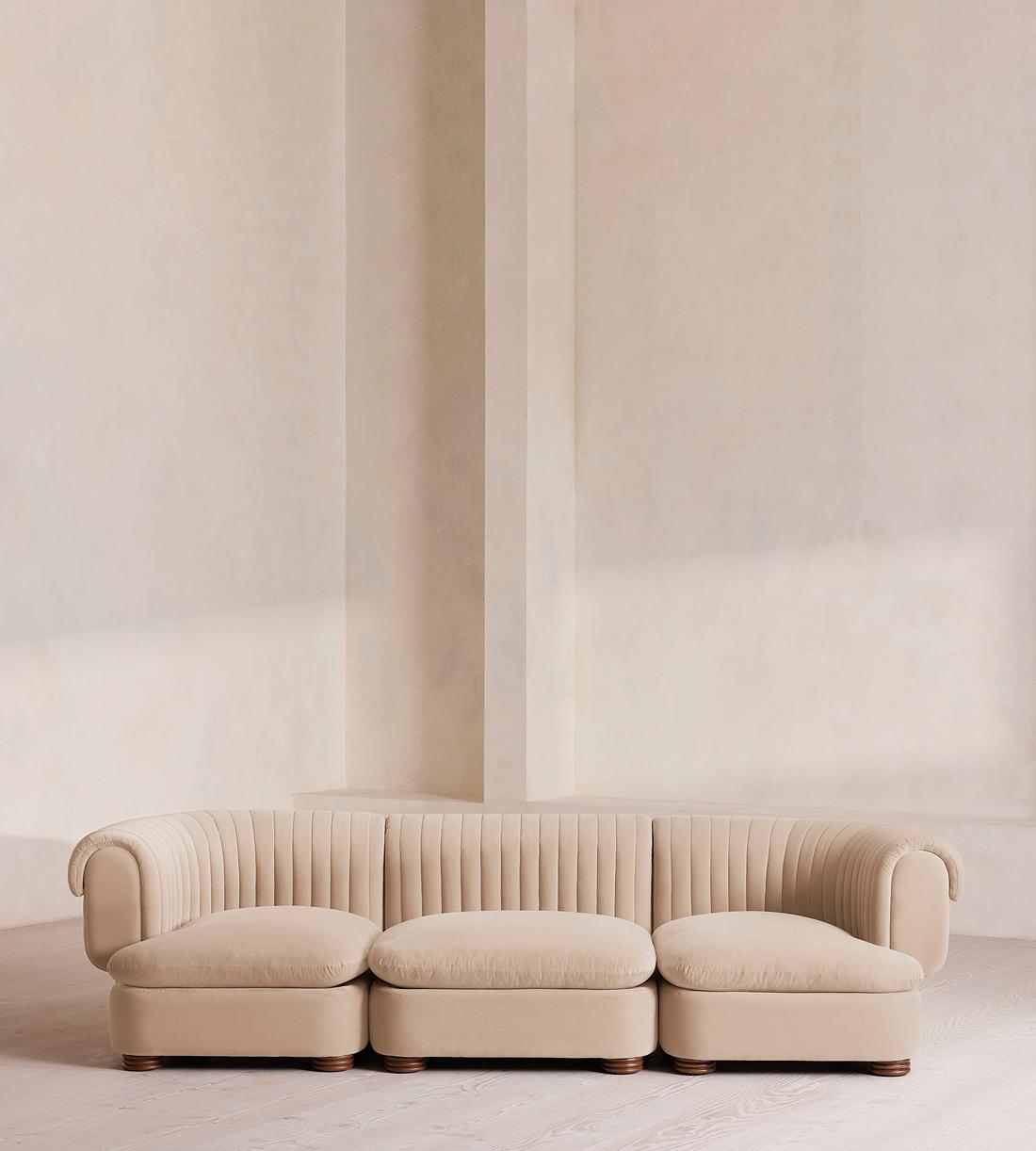 Rava Modular Sofa - Four Seater - Velvet - Porcelain - Listing - Image 2