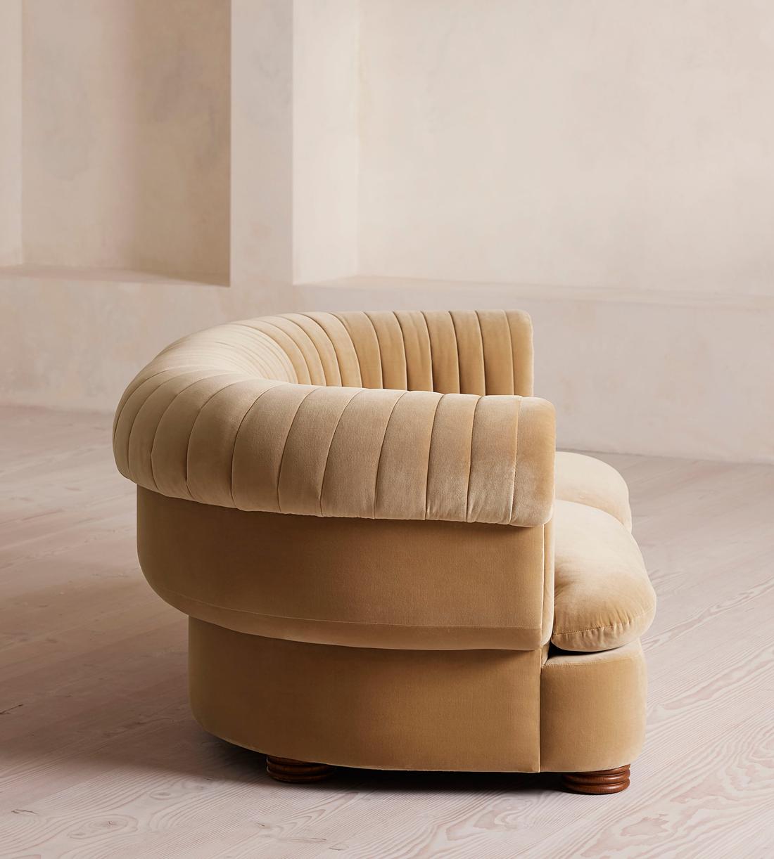 Rava Modular Sofa - Three Seater - Velvet - Camel - Images - Image 3
