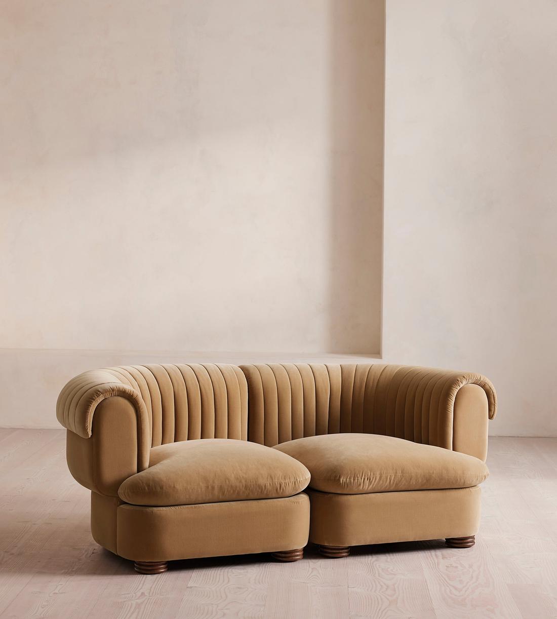 Rava Modular Sofa - Three Seater - Velvet - Camel - Listing - Image 1